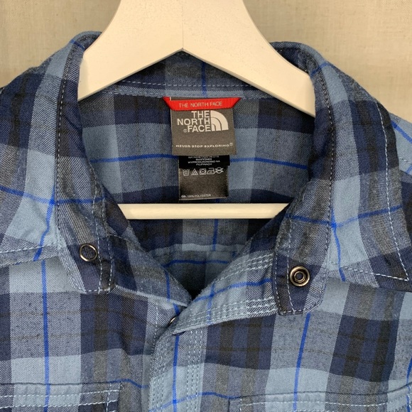 THE NORTH FACE Blue Plaid Button Down - Picture 4 of 7